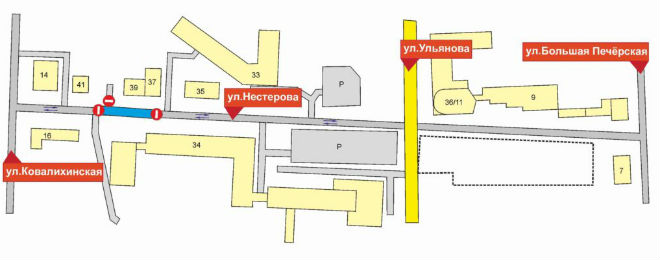 Опубликована схема движения по частично перекрытой улице Нестерова - фото 3