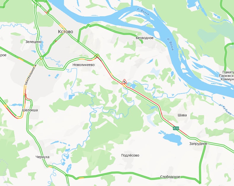 Огромные пробки сковали трассу М-7 под Нижним Новгородом &mdash; карта - фото 2