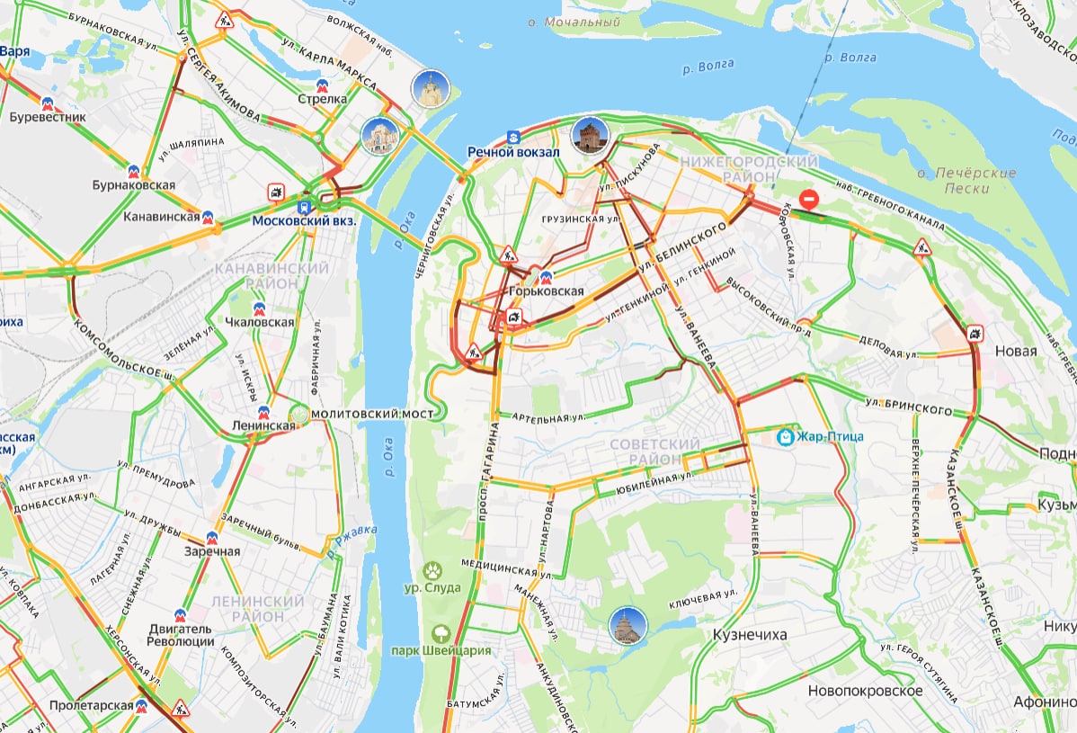 Восьмибалльные пробки сковали Нижний Новгород вечером 23 января - фото 1