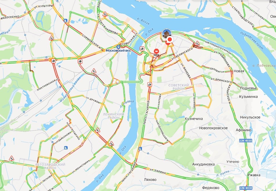 Огромные пробки сковали Нижний Новгород вечером 14 ноября - фото 1