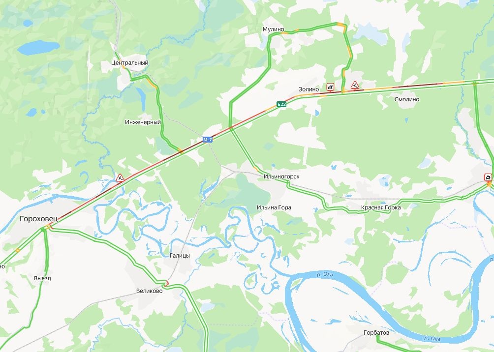Пробка длиной в 32 км образовалась на трассе под Нижним Новгородом - фото 1