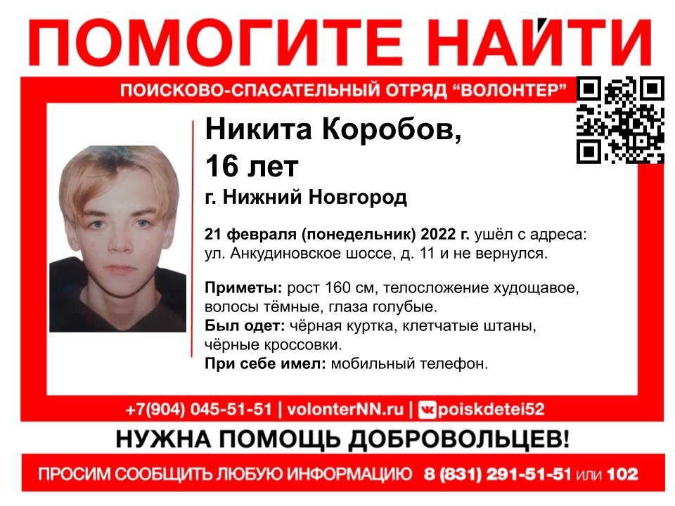 16-летнего подростка разыскивают в Нижнем Новгороде - фото 1